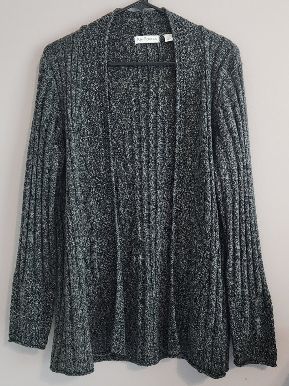 Kim Rogers Grey Cable Knit Long Sweater - Size Large